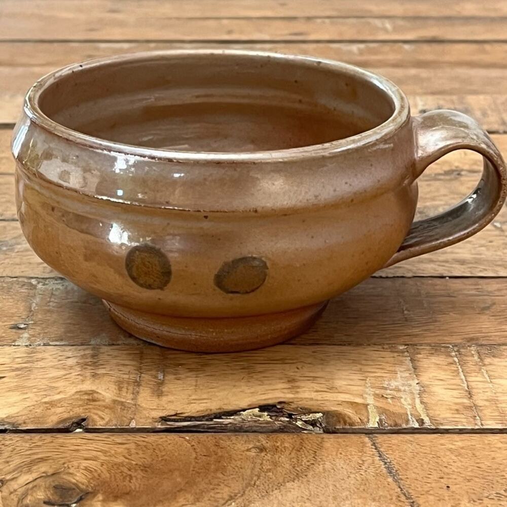 Art Studio Pottery Mug Hand-thrown Rustic Caramel Brown Metallic